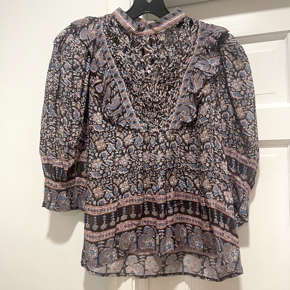 Sea New York Amiki Puff Sleeve Print Top